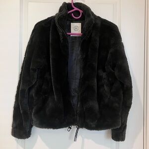 Urban Outfitters Black Fuzzy Jacket size XS